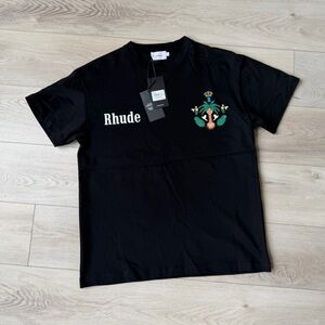 Rhude Palm Crest Graphic T-Shirt Black Size Medium NWT Designer Streetwear Tee